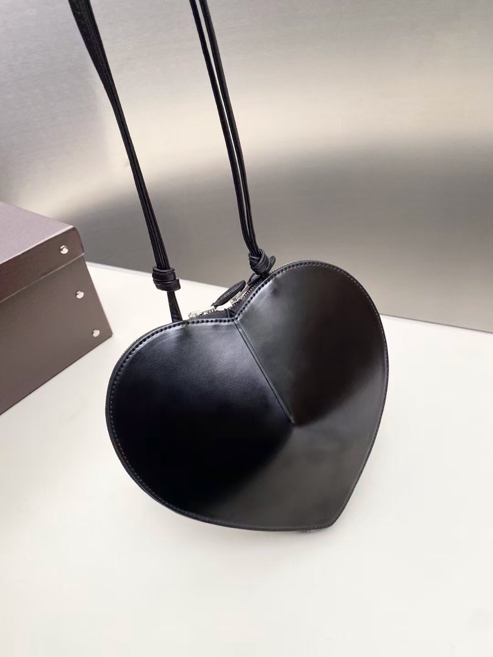 Alaia Black Heart Crossbody Bag - Women's Fashion
